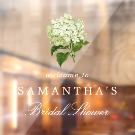 Vinilos Para Cristales Bienvenida a la ducha de novia Hydrangea Blanca