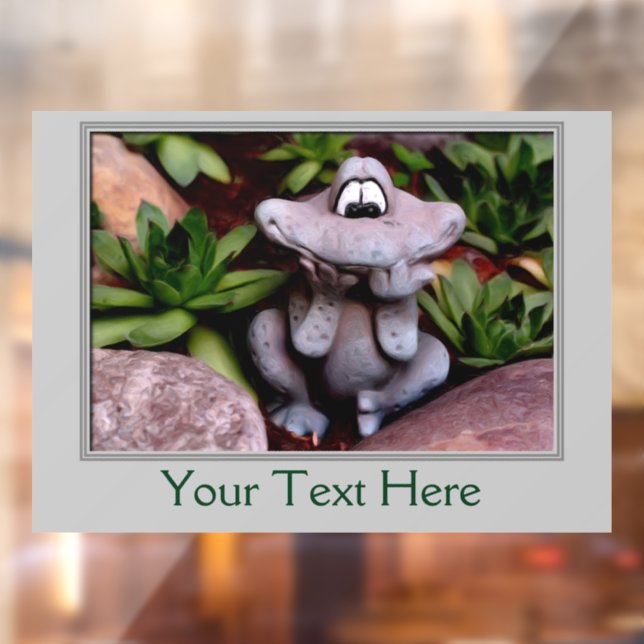 Vinilos Para Cristales Bienvenida a la rana de jardín de flores (Hoja 2)