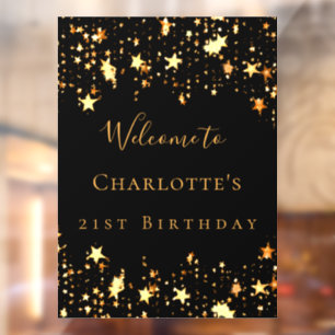 Vinilos Para Cristales Bienvenida a las estrellas de oro negro de la fies