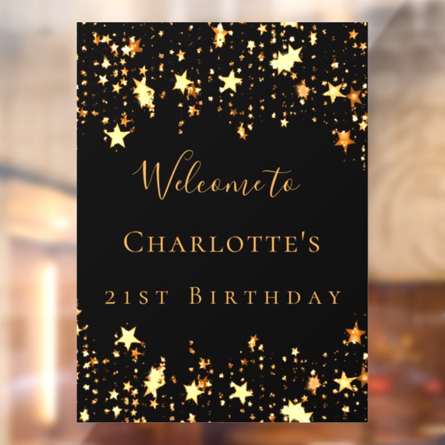 Vinilos Para Cristales Bienvenida a las estrellas de oro negro de la fies (Hoja 2)