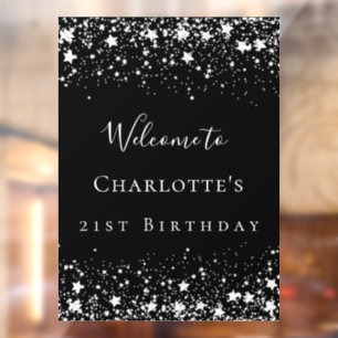 Vinilos Para Cristales Bienvenida a las estrellas de plata negra de la fi