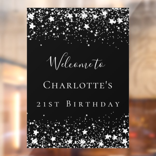 Vinilos Para Cristales Bienvenida a las estrellas de plata negra de la fi (Hoja 2)