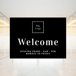 Vinilos Para Cristales Bienvenida a las horas de apertura del logotipo de