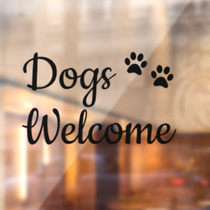 Vinilos Para Cristales Bienvenida a los perros, Rótulo de escaparate amig