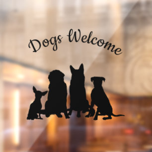 Vinilos Para Cristales Bienvenida a los perros, Rótulo de escaparate amig