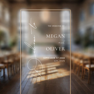 Vinilos Para Cristales Bienvenida Boda elegante de escritura caligráfica