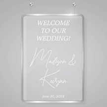 Bienvenida de Bodas en parejas de escritura blanca