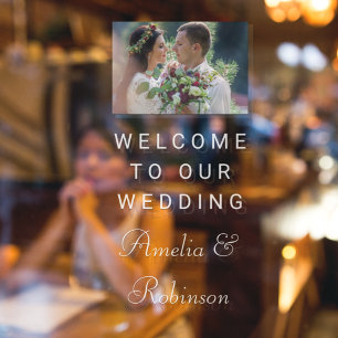 Vinilos Para Cristales Bienvenida de la foto de la boda personalizada con