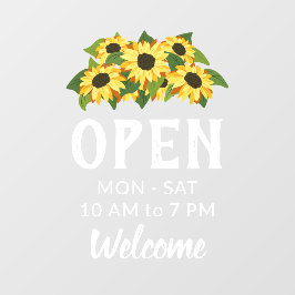 Vinilos Para Cristales Bienvenida del grupo de girasoles brillantes