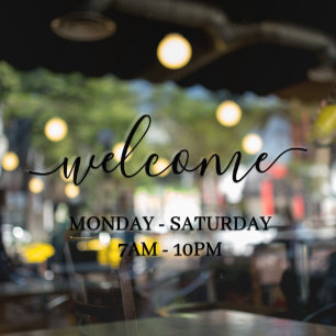 Vinilos Para Cristales Bienvenida moderna ventana de tienda