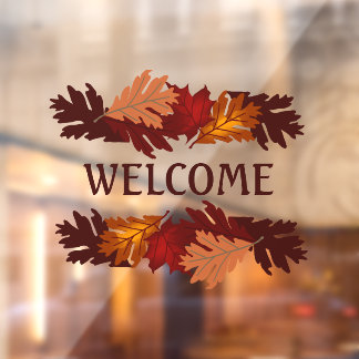 Vinilos Para Cristales Bienvenida Saltos de Otoño Vinyl Cling