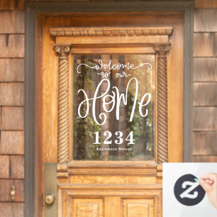 Vinilos Para Cristales Bienvenido a nuestro nombre de calle número de nue