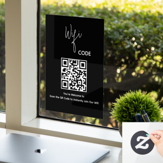 Vinilos Para Cristales Bienvenido al análisis de código QR para conectar  (Oficina)
