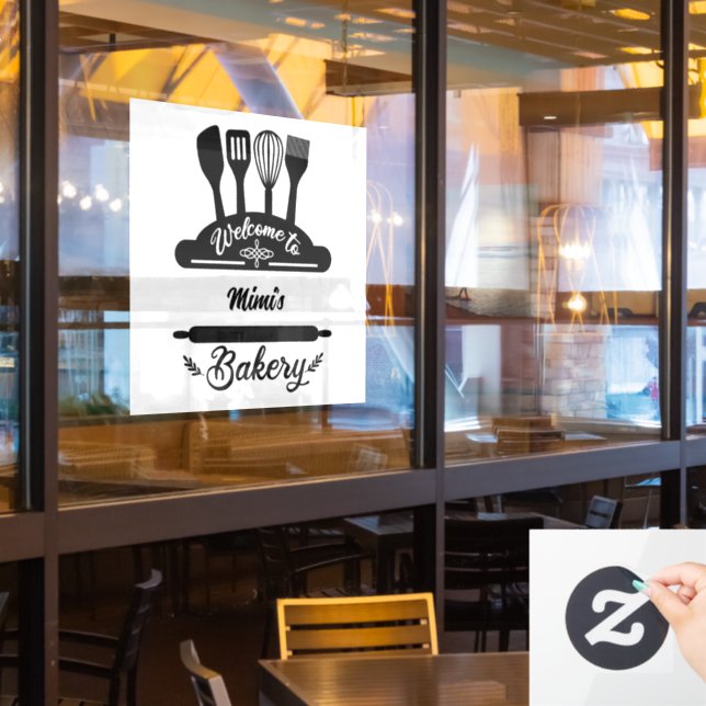 Vinilos Para Cristales Bienvenido Personalizado a la Panadería (ventana del restaurante)