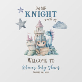 Vinilos Para Cristales Bienvenidos a Baby Shower Dreamy Dragon Knight
