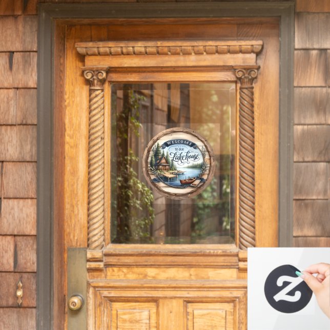 Vinilos Para Cristales Bienvenidos a Nuestra Casa Lago (Puerta de casa)