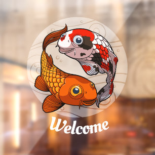 Vinilos Para Cristales Bienvenidos Dos Amigables Personalizados De Pescad