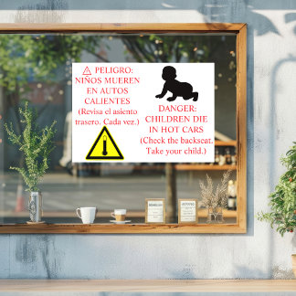 Vinilos Para Cristales Bilingual Car Safety Sticker Warning 