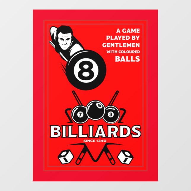 Vinilos Para Cristales Billares de bolsillo vintage (Hoja)