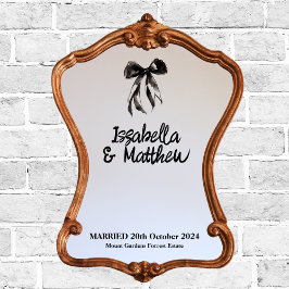 Vinilos Para Cristales Black Elegant Bow Nombre Fecha Boda Ceremonia Rótu