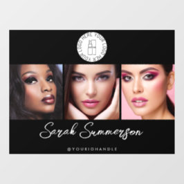 Vinilos Para Cristales Black White Logo 3 Photo Makeup Studio