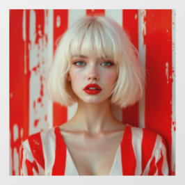 Vinilos Para Cristales  Blonde bob hair woman cinematic portrait 