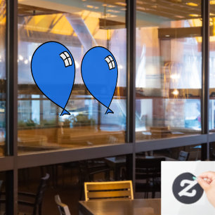Vinilos Para Cristales Blue Happy Balloons Twins Ventana Lluvia