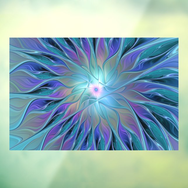 Vinilos Para Cristales Blue Purple Flower Dream Resumen arte fractal (Hoja 3)