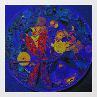 Vinilos Para Cristales Blue Steampunk Dragonfly window cling