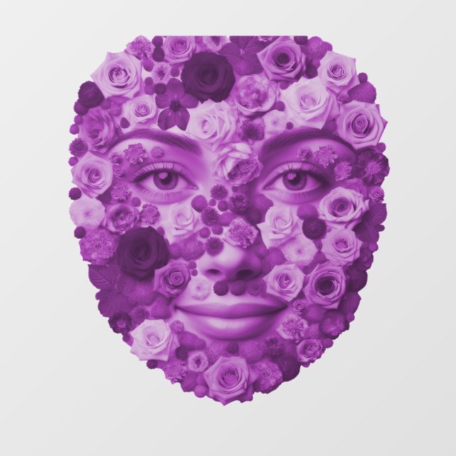 Vinilos Para Cristales Blumengesicht Lila (auch WC-Deckel zum aufkleben)  (Hoja)
