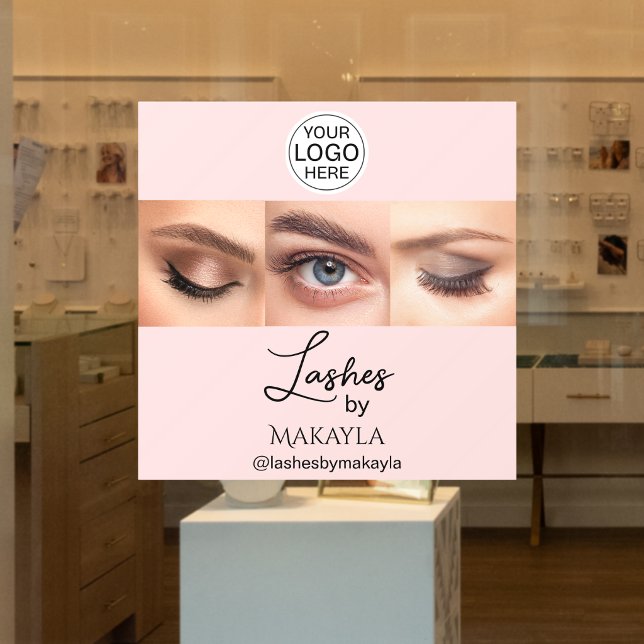 Vinilos Para Cristales Blush Pink Script Logo Photo Lashes Studio (Subido por el creador)
