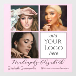 Vinilos Para Cristales Blush Pink Script Logo Photo Makeup Studio