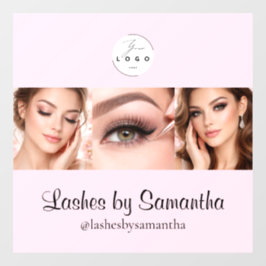 Vinilos Para Cristales Blush Pink Script Logo Photo Makeup Studio Window