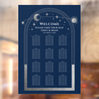 Boda de estrellas lunares celestiales de plata azu