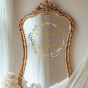 Vinilos Para Cristales Boda de eucalipto moderno y elegante