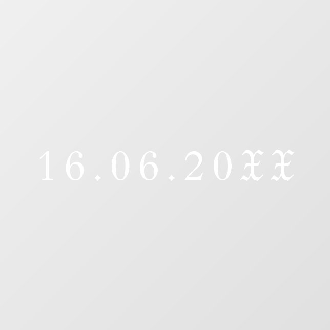 Vinilos Para Cristales Boda de fecha numérica de letra negra gótica blanc (Hoja)