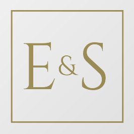 Vinilos Para Cristales Boda de Iniciales de Oro Cling