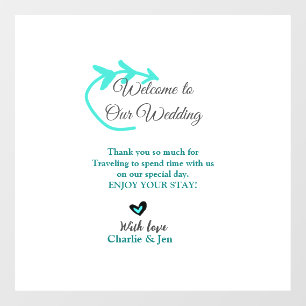 Vinilos Para Cristales Boda Destino celebración de viaje bienvenido