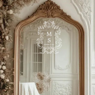 Vinilos Para Cristales Boda moderno Monograma Espejo gráfico Decal