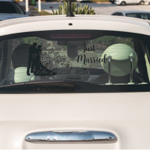 Vinilos Para Cristales Boda Novia y Novio Recién Casados Coche Suv