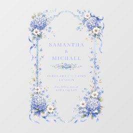 Vinilos Para Cristales Bodas de pareja floral de flores azules marino