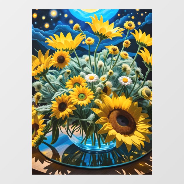 Vinilos Para Cristales Bodegón Flores y Noche 1 - 001 (Hoja)