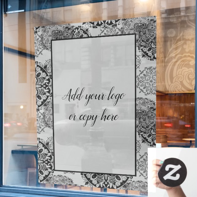 Vinilos Para Cristales Boho Carm Grays Mandalas Window Cling (Ventana de cafetería)