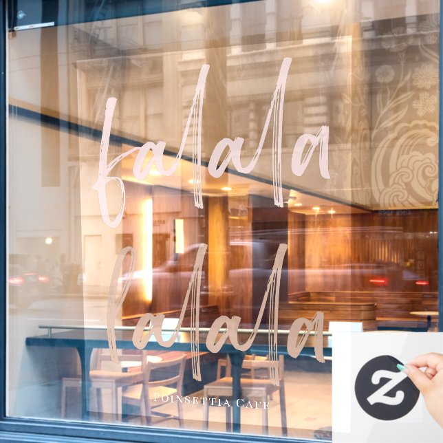 Vinilos Para Cristales Boho Falala Script Rosa y Marrón (Ventana de cafetería)