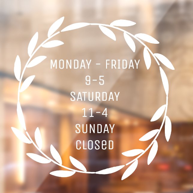 Vinilos Para Cristales Boho Wreath Horas Pequeñas Empresas Blanco (Hoja 2)