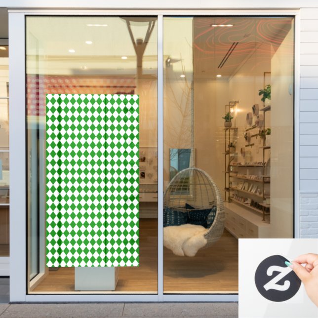 Vinilos Para Cristales Bold Green and White Chevron Pattern (Ventana de la tienda)
