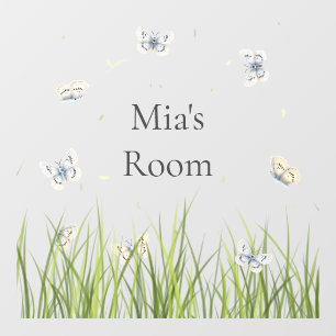 Vinilos Para Cristales Bonito Escasez de mariposas azules Puerta personal