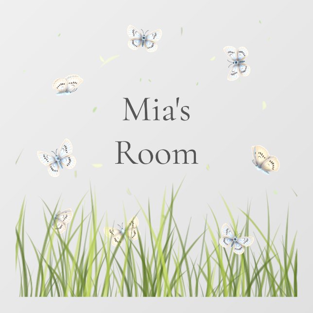 Vinilos Para Cristales Bonito Escasez de mariposas azules Puerta personal (Hoja)