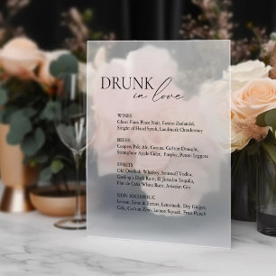 Vinilos Para Cristales Borracho En Amor Boda Menú Barra Espejo Decoración