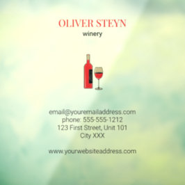 Vinilos Para Cristales Botella de vino y copa blanca